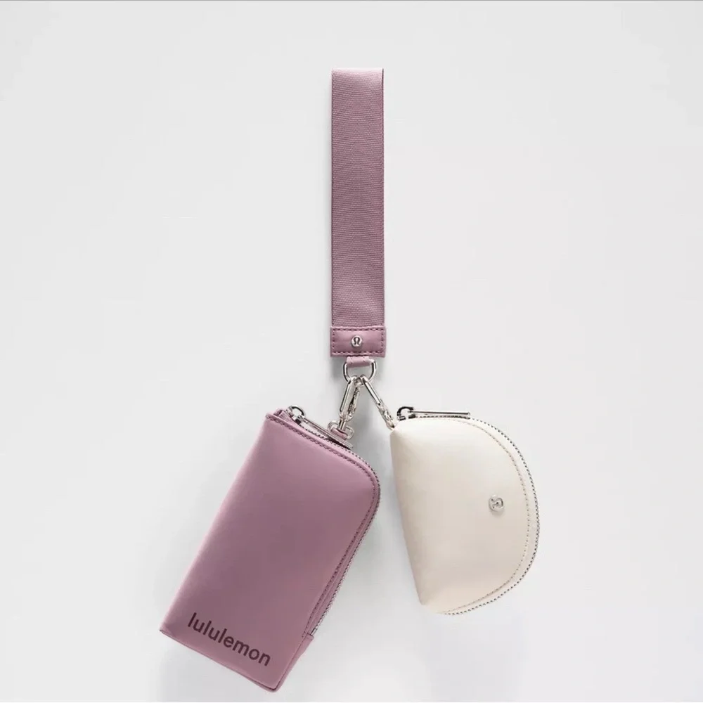 🍋💞LULULEMON  Dual Pouch Wristlet Wallet- Lavender Lux/Light Ivory/Goodnight Plum